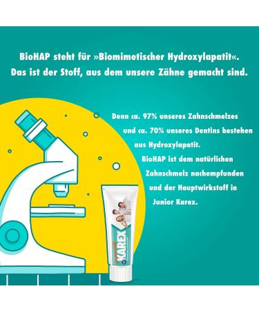 Junior Karex Toothpaste - 4 x 65 ml | Caries Protection for Kids 6+ | BioHAP Formula for Healthy Enamel | Special Needs for Alternating Bite - Buy Online on GoSupps.com