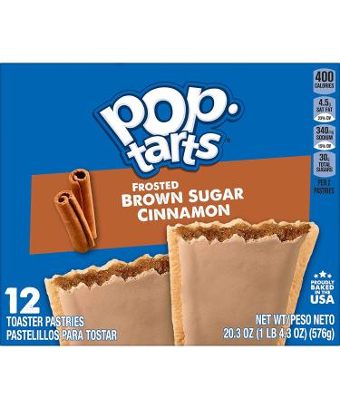 Pop-Tarts Frosted Brown Cinnamon Sugar 20.3oz Box (12 Pop-Tarts) - Breakfast Foods & Kids Snacks - Buy Online on GoSupps.com