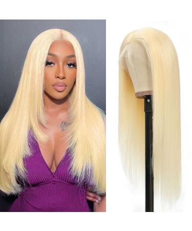 Blonde Lace Front Wigs Human Hair 13x4 HD Straight 613 Lace Front Wig Human Hair 150% Density Blonde Human Hair Lace Front Wigs Glueless Wigs Human Hair Pre plucked 613 HD Lace Frontal Wig for Women (22 Inch  613 lace fr...
