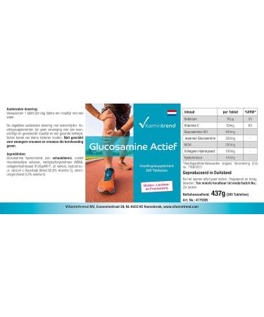 Glucosamine tablets - highly dosed - 365 tablets - with MSM collagen and more | Vitamintrend  - Buy Online on GoSupps.com