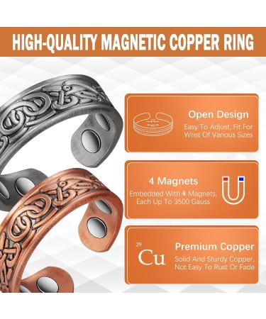 Magnetic Rings for Women - 99.9% Pure Copper 4 Pack | Magnetic Therapy for Arthritis Relief - Buy Online on GoSupps.com