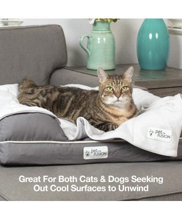 PetFusion Premium Cooling Blanket for Cats and Dogs | Lightweight & Machine Washable | Multiple Sizes & Colors Available | X-Large 46x60 | Cool Grey - Buy Online on GoSupps.com