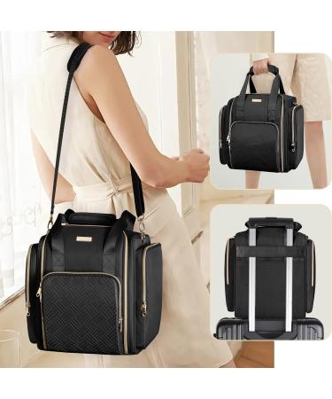 Prokva Travel Makeup Bag with 5 Removable Cases - Large Cosmetic Organizer with Strap and Storage Pockets - Black (Patented Design) - Buy Online on GoSupps.com
