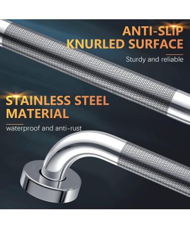 Chrome Shower Grab Bar 16 Inch Munzong Stainless Steel Handicap Grab Bar W/Anti-Slip Knurled Grip Bathroom Balance Support Bar Toilet Safety Assist Handle Handrail for Elderly Senior Disabled 16IN Chrome - Buy Online on GoSupps.com