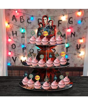 Birthday Party Supplies: 3-Tier Cupcake Stand & Horror Movies Decor Centerpiece - Buy Online on GoSupps.com