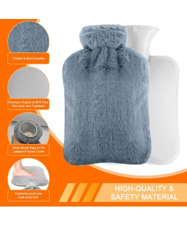 Hot Water Bottle with Cover 2L Hot Water Bag Extra Large with PVC Leak-Proof Hot Water Bag and Soft Fluffy Cover for Hand Feet Waist Warmer Menstrual Cramps Hot or Cold Compress - Buy Online on GoSupps.com