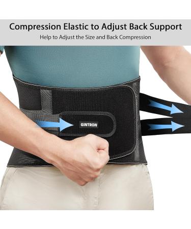 Back Brace for Lower Back Pain Relief - Sciatica Herniated Disc Support | Breathable Lumbar Support for Men & Women - Large Black - Buy Online on GoSupps.com