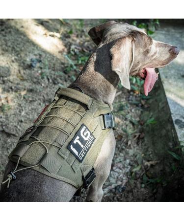 OneTigris Fire Watcher 2.0 Molle Dog Harness with Handle & Metal Buckle - L Green | International Shipping Available - Buy Online on GoSupps.com