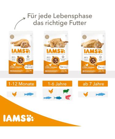 IAMS Senior Dry Cat Food with Chicken - 1.5 kg | Premium Dry Food for Cats 7+ Years - Buy Online on GoSupps.com