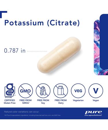 Pure Encapsulations Potassium (Citrate) | Essential Electrolyte Supplement - 180 Capsules - Buy Online on GoSupps.com