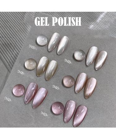 Rolita Gel Polish Rolita Nail Polish Rolita Gel Polish 15ml Nude Ice-Clear Jade Gel Glitter Crystal Gel Nail Polish with Magnet Jelly Gel Nail Polish DIY at Home Crystal Cat Eye Gel Polish(Y-22) - Buy Online on GoSupps.com