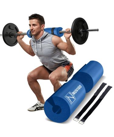 Barbell Pad Squat Pad for Lunges and Squats - Hip Thrust Pad for Standard and Olympic Bars - Provides Cushion to Neck and Shoulders While Training Blue