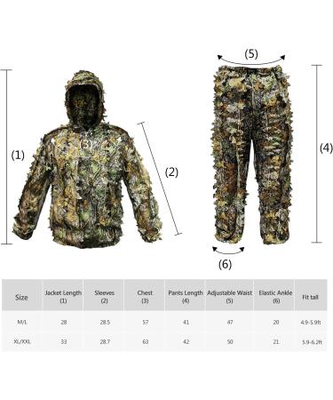 Upgrade 3D Lifelike Lightweight Ghillie Suit for Hunting/Shooting - Fits 5.9-6.2ft Tall - Hooded Camouflage Clothing for Jungle/Woodland Environments - Buy Online on GoSupps.com
