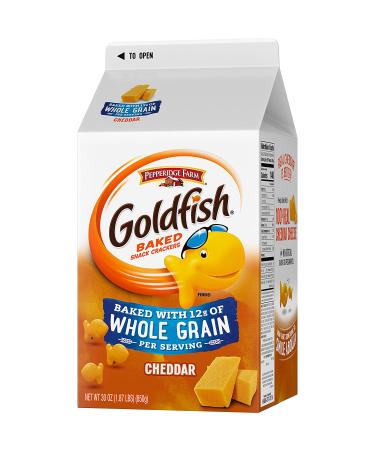 Pepperidge Farm Goldfish Cheddar Crackers, Baked with Whole Grain 30 oz. Carton - Pack of 6 - Buy Online on GoSupps.com