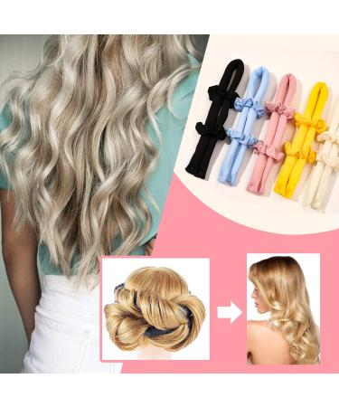 Heatless Curls for Long Hair | Silk Lock Winder Curling Set | No Heat DIY Hairstyle | Overnight Wave Formers & Hairpins (Beige) - Buy Online on GoSupps.com