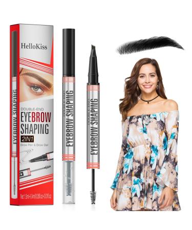 CHAOTEMAI 2in1 Eyebrow Pen with Gel Brow Lifting Set Eyebrow Pen Microblading Eyebrows Pen Sealing Eyebrow Gel Waterproof Eyebrow Pencil Eyebrow Comb Black