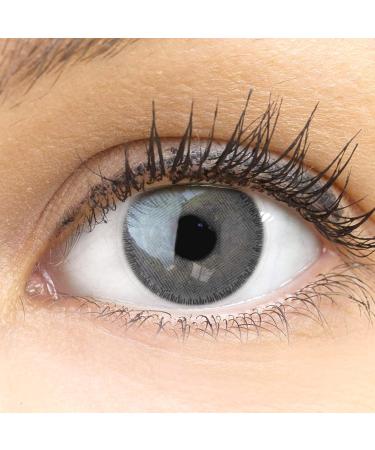 Buy GlamLens Mirel Dark Gray Contact Lenses - Strong Coverage Natural Look Silicone Hydrogel - 1 Pair (2 Pieces) with Container - Buy Online on GoSupps.com