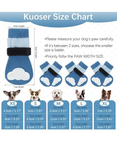 Kuoser Dog Socks - 3 Pairs Anti-Slip Paw Protection for Hardwood Floors | Blue L (6-Pack) - Buy Online on GoSupps.com