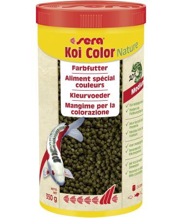 SERA (07021) Koi Color Nature Medium 1 Ltr. A natural color feed with 10% spirulina for colorful koi between 12 and 25 cm koiFutter without color and preservatives 1 ml (1 Pack) medium 4mm single