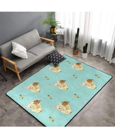 Flannel Carpet Honey Sundae Pattern 60 x 39 in Non-Slip Durable Suitable for Living Room and Office Bedroom - Buy Online on GoSupps.com