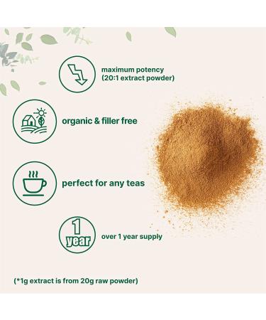 Organic Licorice Root Extract 20:1 Powder - 8oz (1 Year Supply) | Pure Licorice Tea Powder for Cough Relief and Comfortable Breathing | Non-GMO, Vegan Friendly - Buy Online on GoSupps.com