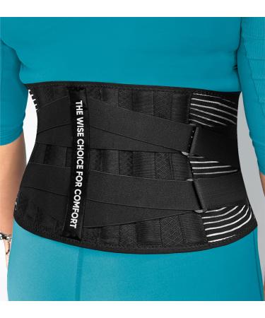 SNUGL Lower Back Support Belt | Lumbar Brace for Women and Men | Sciatica Pain Relief and Bulging Disc Products - Help Achieve Straight Posture (Black M) M Black