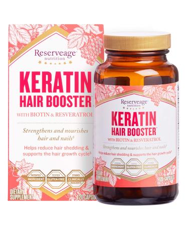 ReserveAge Nutrition Keratin Hair Booster with Biotin & Resveratrol 120 Capsules