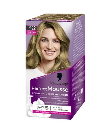 Schwarzkopf - Perfect Mousse - Hair Color - Permanent Mousse without Ammonia - Care Mask 96% ingredients of natural origin - Blonde 800 1 Unit (Pack of 1)
