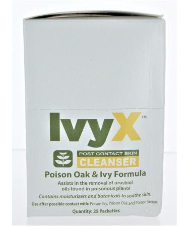IvyX Poison Ivy and Oak Post Skin Towelettes, 25 Packettes