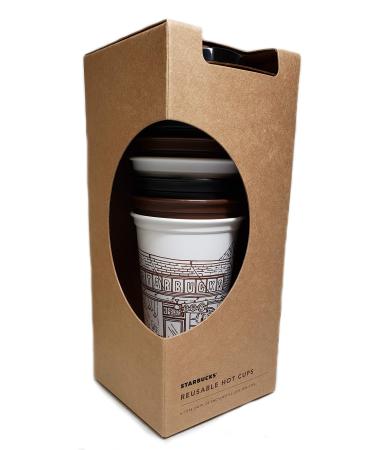 Starbucks Pike Place Market First Store Reusable Hot Cups with Lids, 6 Pack, 16 oz 6 Count (Pack of 1)