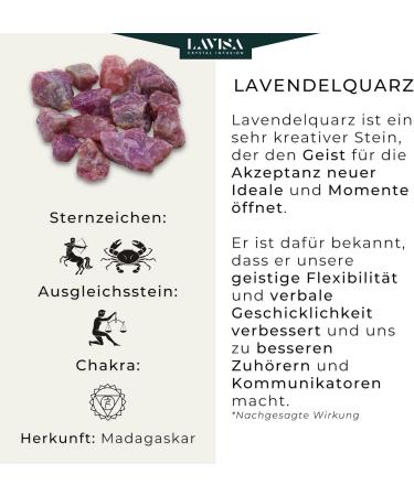 Lavisa Premium Healing Stones & Gemstones Set | 100% Natural Crystals for Decoration & Water Treatment | Basic Gem Water Mixture (Lavender Quartz) - Buy Online on GoSupps.com
