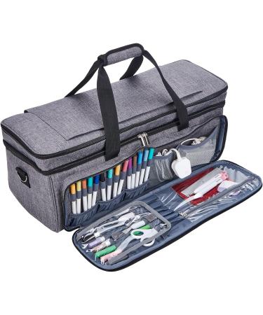 NICOGENA Double Layer Carrying Case for Cricut Explore Air 2 & Maker - Grey | Mat Pocket & Large Front Pockets for Tools & Supplies - Buy Online on GoSupps.com