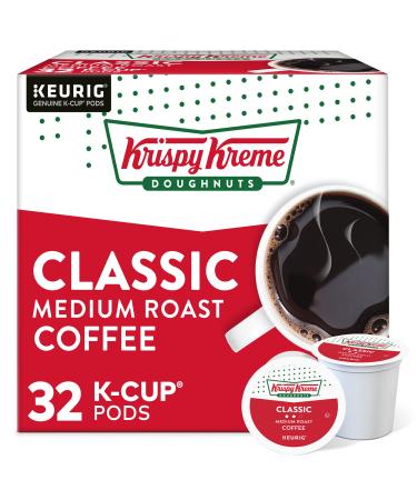 Krispy Kreme Classic, Single-Serve Keurig K-Cup Pods, Medium Roast Coffee Pods, 32 Count Classic 32 Count (Pack of 1)