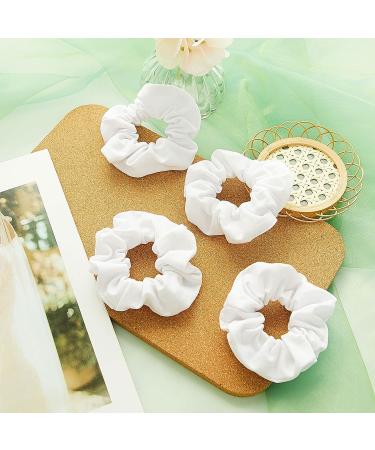 Tigeen 24 Pcs Cotton Scrunchies Bulk Hair Ties in White - Hair Accessories for Women, Girls, and Kids - Buy Online on GoSupps.com
