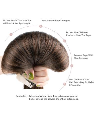 Hotlulana Tape Extensions - 14 Inch Dark Brown Real Hair - 100% Remy Human Hair - 20pcs Invisible Tape-In Extensions - Buy Online on GoSupps.com