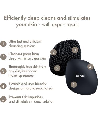 Geske SmartAppGuided 4-in-1 Silicone Facial Cleaning Brush | Professional Skin Care Device for Deep Cleansing - Buy Online on GoSupps.com