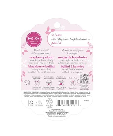 EOS Limited Edition Holiday Lip Balm 2-Pack - Raspberry Cloud & Blackberry Bellini, All-Day Moisture, Sensitive Skin, 0.14 oz - Buy Online on GoSupps.com