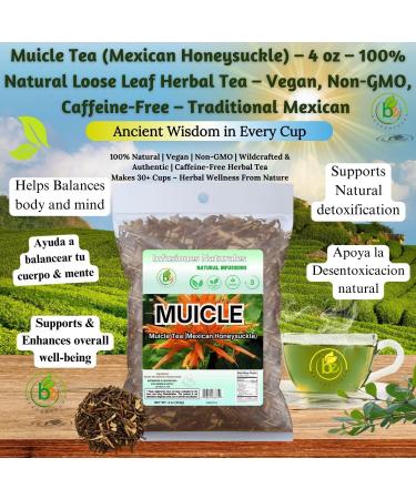 BEXPERTSUSA Muicle Capsules Forte + Herbal Tea Combo 90 Capsules(1200 mg/Serving) +4oz Loose Leaf,Justicia Spicigera (Mexican Honey Suckle) 100% Natural Supplement & Tea Set,Authentic,Vegan,Non-GMO - Buy Online on GoSupps.com