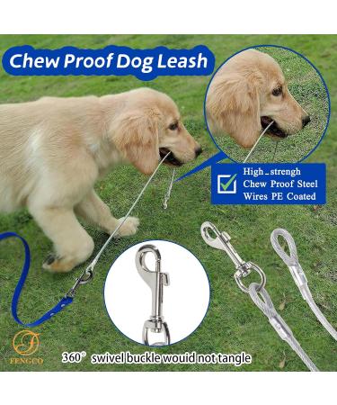 Waterproof Dog Leash - Chew Proof Tie-Out & Training Leash (3m Blue) - Durable & Weather-Resistant - Buy Online on GoSupps.com