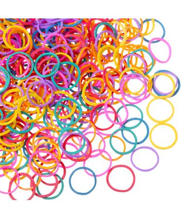 1000 Mini Rubber Bands Soft Elastic Bands for Kid Hair Braids Hair (Vibrant Color)