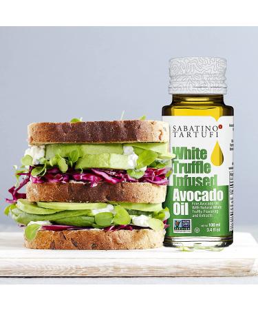 White Truffle Avocado Oil by Sabatino Tartufi- Gourmet, Vegan, Keto, Gluten-Free, Kosher, 3.4oz - Buy Online on GoSupps.com