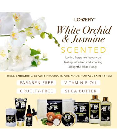 Orchid & Jasmine Home Spa Gift Set for Men and Women - 9 Piece Bath and Body Care Package - Includes Scrubs, Lotions, Oils, and More - Perfect Fathers Day Gift - Buy Online on GoSupps.com
