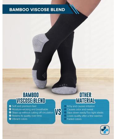 Shop Doctor's Select Bamboo Viscose Diabetic Socks for Men | 3 Pairs Crew Neuropathy Socks | Large Black Men's Diabetic Socks - Comfort & Style - Buy Online on GoSupps.com
