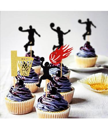 24 Basketball Theme Cupcake Picks - Sports Party Decorations & Accessories for Kids' Birthday Cakes - Buy Online on GoSupps.com
