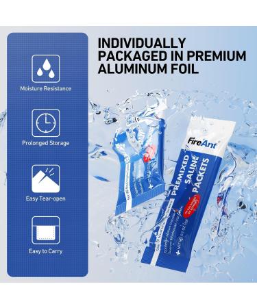 FireAnt 120 Saline Packets Sinus Rinse 120 Premixed Neti Pot Salt Packets for Nasal Rinse All Natural Pharmaceutical Grade and PH Balanced - 120 Count - Buy Online on GoSupps.com