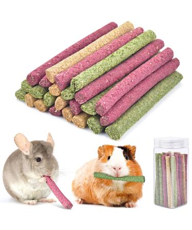 ERKOON 25 Pcs Timothy Hay Sticks,Rabbit Chew Toys for Teeth Natural Timothy Grass Molar Sticks Rabbits Treats for Bunnies, Chinchilla Guinea Pigs, Gerbil, Hamster (Timothy+Oatmeal+Beet) - Buy Online on GoSupps.com