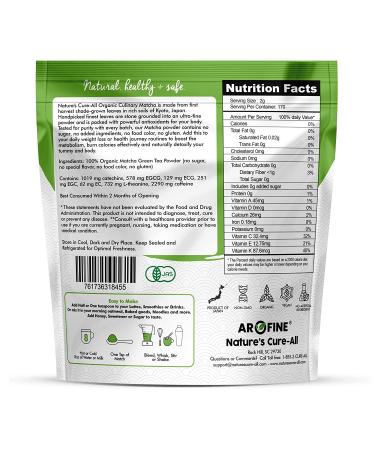 Organic Japanese Culinary Matcha Powder - 1st Harvest Grade, USDA Certified, 12 Oz - Boost Metabolism, Immunity, Lower Cholesterol & Blood Sugar - Buy Online on GoSupps.com