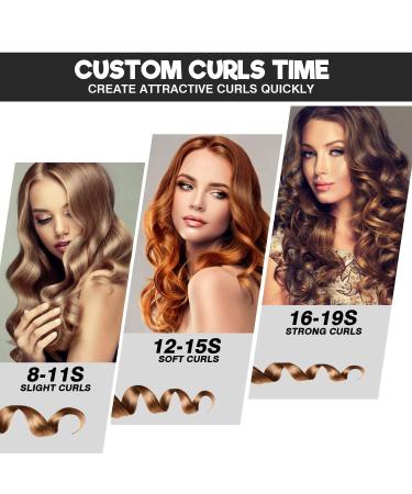 MIUOPUR Automatic Hair Curling Iron - Smart Auto Rotating Curling Wand with Ceramic Ionic Barrel & Temperature Display - Professional Styling Tool in Black - Buy Online on GoSupps.com