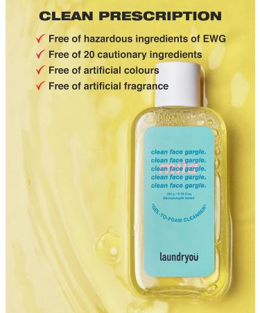 Buy Clean Face Gargle Gel-to-Foam Cleanser - Hypoallergenic Gel Wash for Sensitive Skin Pine & Lactobacillus Extract Cooling & Refreshing 5.4 fl. oz - International Shipping Available - Buy Online on GoSupps.com