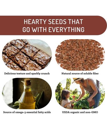 Organic Whole Flax Seed - Raw Brown Flaxseed, 16 oz | USDA Certified, Non-GMO, High in Omega-3 Fatty Acids and Soluble Fiber - Buy Online on GoSupps.com